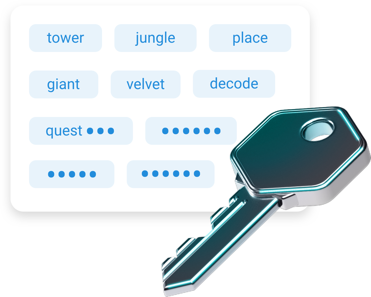 Crypto seed phrase and private key