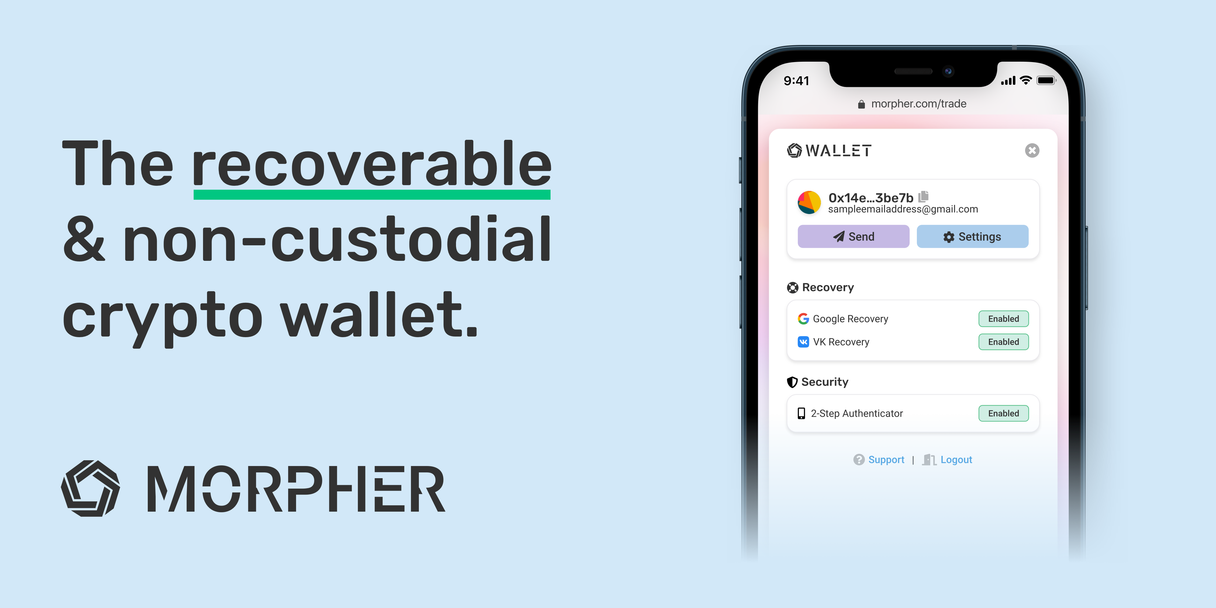 Morpher Wallet - Recoverable & non-custodial crypto wallet