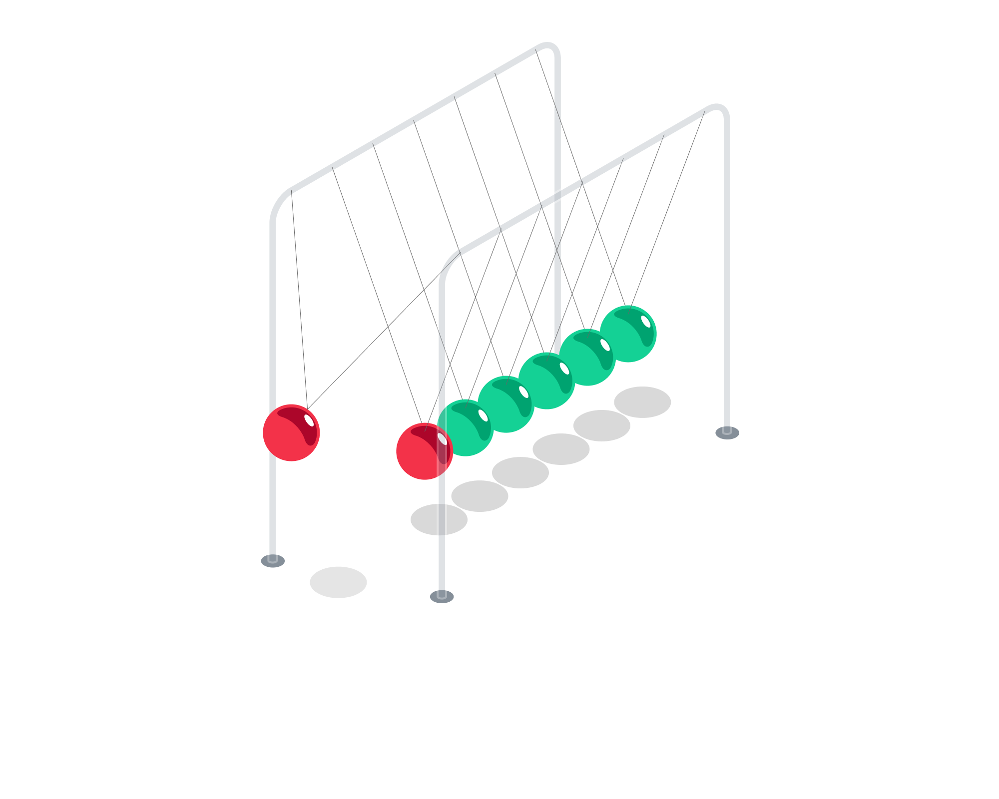 Newton’s cradle illustration